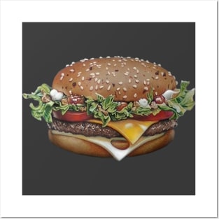 hamburger Drawing Posters and Art